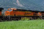 BNSF 7297 trails on an eastbound coal train 